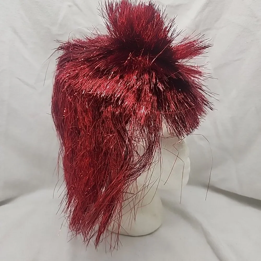 Wig Tinsel Deluxe Foil Purple Party Punk Goth Fashion Mullet Rocker Rubies New